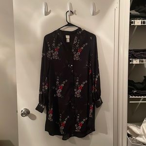H&M silky chiffon floral dress